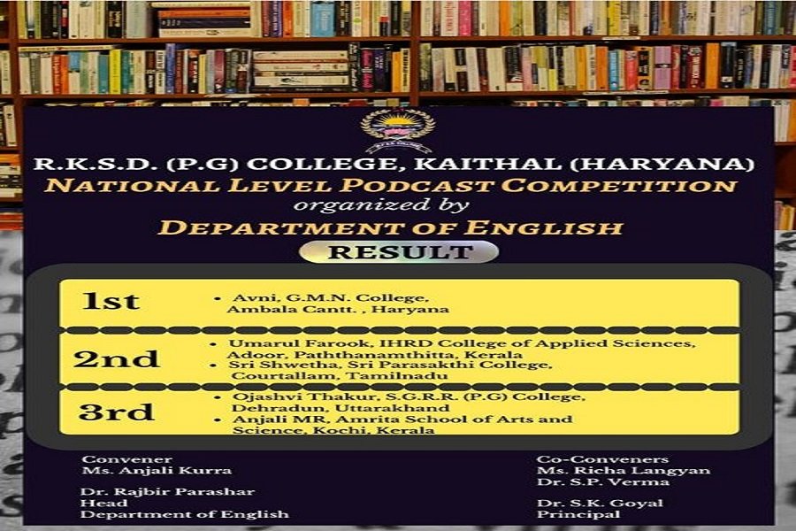 Result of National Level Podcast Competition