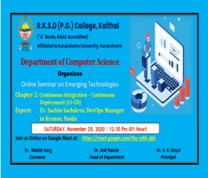 Online Seminar on Emerging Technologies (Chapter 2: CI-CD)