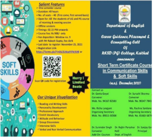 Short Term Certificate Course in Communication Skills and Soft Skills