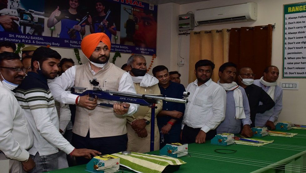 Sh. Sandeep Singh, Hon’ble Minister, Dept. of Sports and Youth Affairs, Printing & Stationary, Govt. of Haryana Inaugurated Shooting Range & Outdoor Boxing Arena and laid down the Foundation Stone of Cafeteria Complex on 09-11-2020
