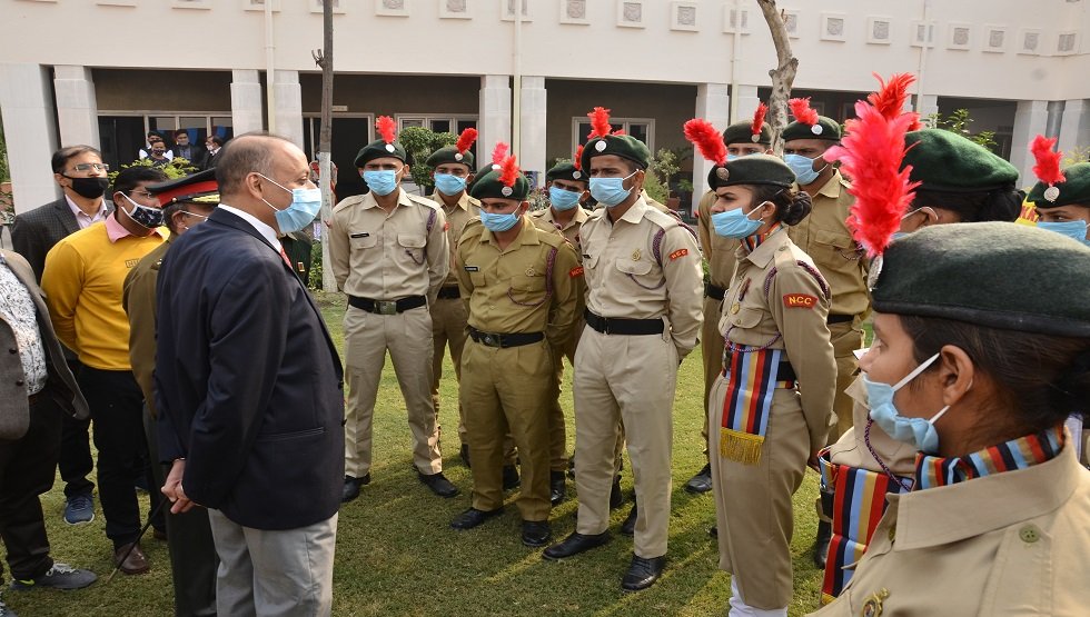 Sh. Ajay Kumar , Defence Secretary of India Visited RKSD (PG) College Kaithal to inspect NCC Units from 10th Battalion on 06.12.2020