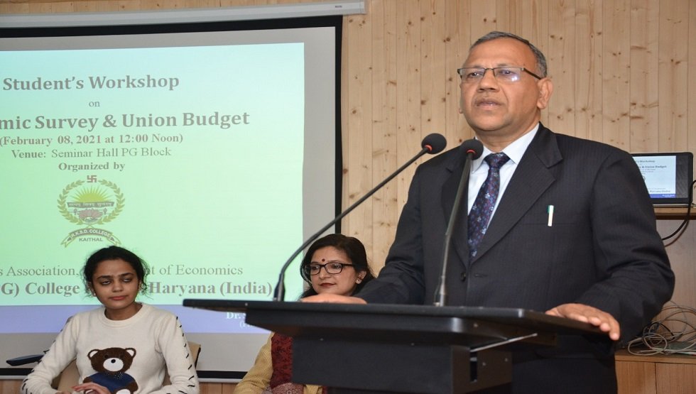 Student’s Workshop on ‘Economic Survey and Union Budget’ organized by Economics Association of Department of Economics on February 8, 2021.