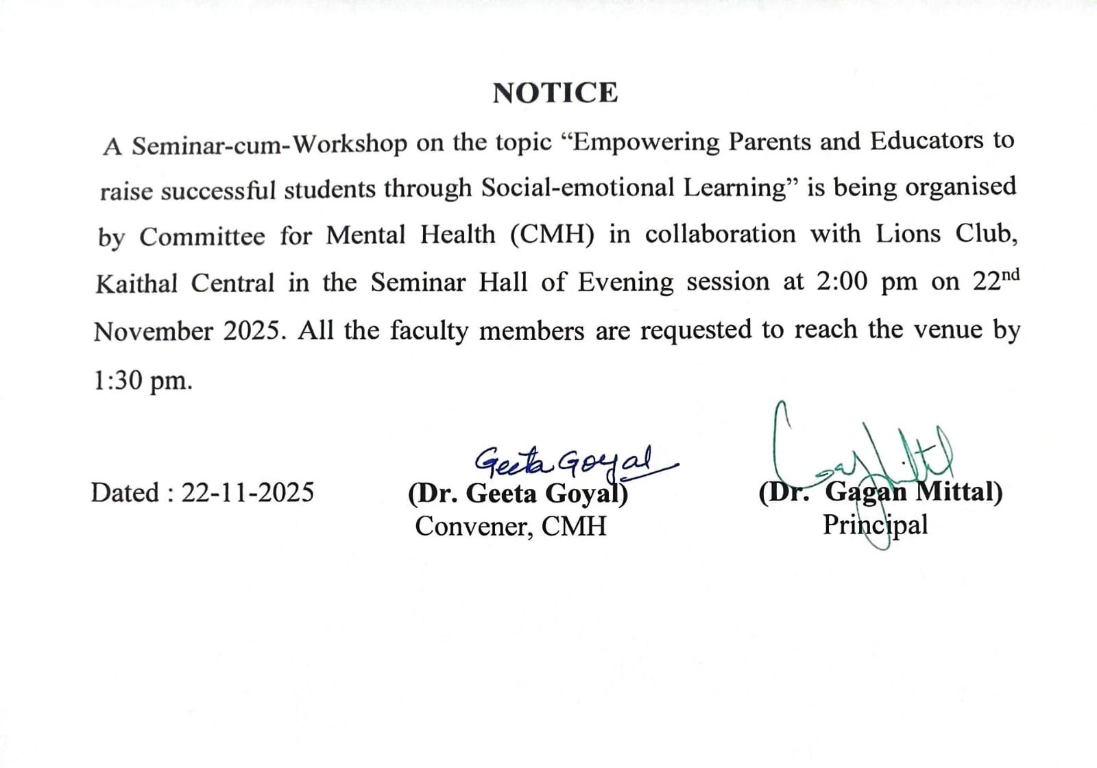 Seminar-Cum-Workshop on empowering parents & educators to raise successful students through social -media